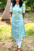 Organza with gold zari kurti