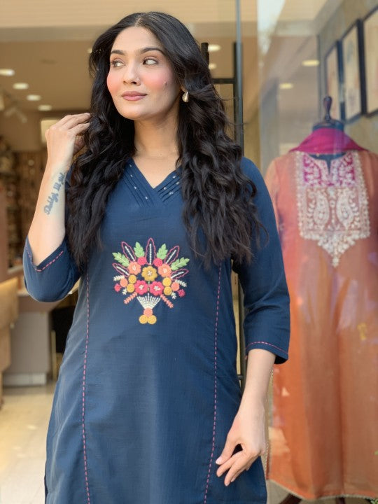 Multi floral Bluish dress