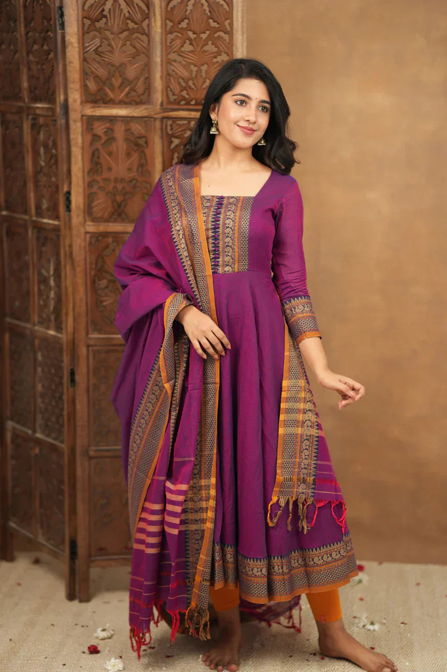 Chandrika Mehnaz Cotton Temple Anarkali