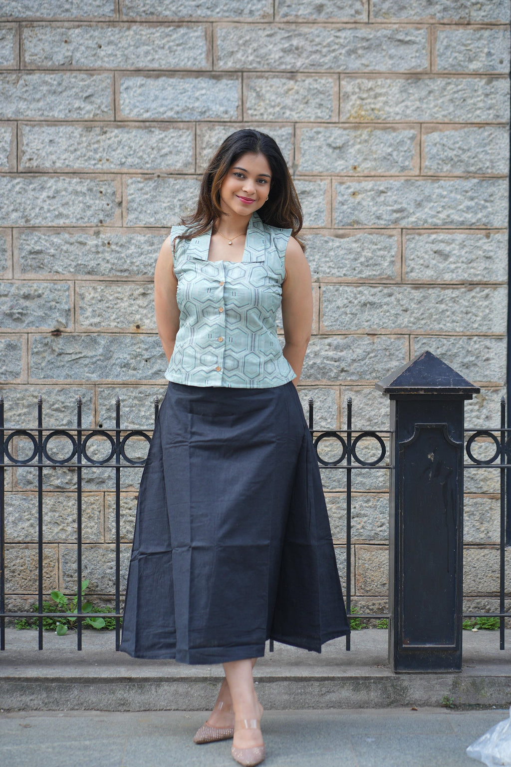 Crop top and skirt
