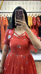 Jivika  Red Kurta Set