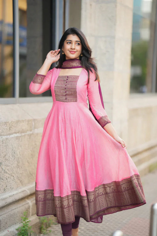 Apoorva Menaka Cotton Temple Anarkali