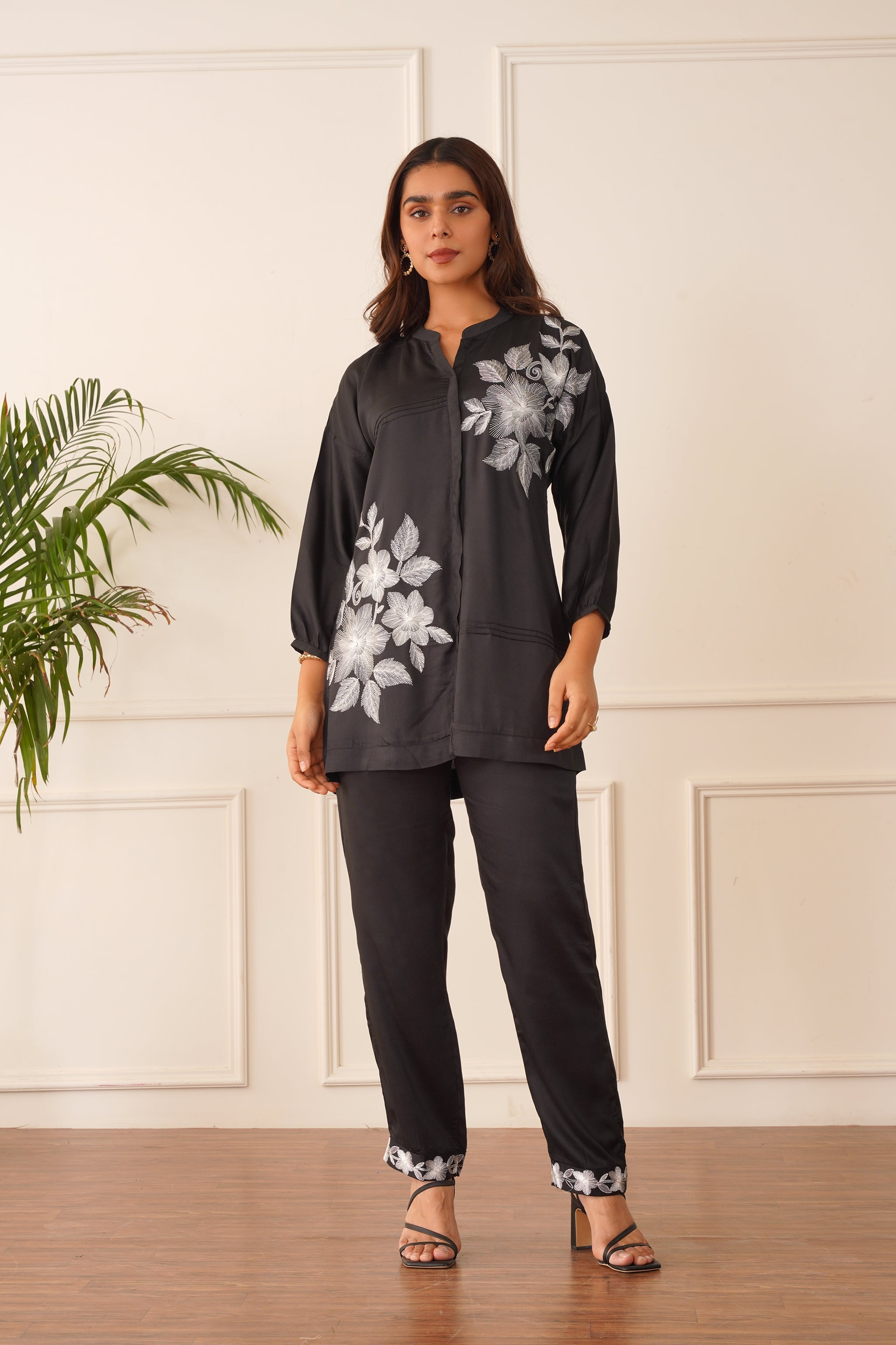 Black Blossom Co-ord Set