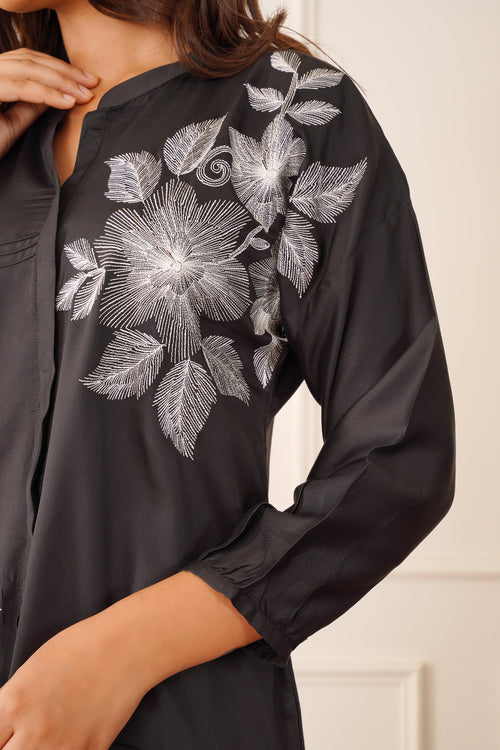 Black Blossom Co-ord Set