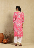 Kiara Pink Mulmul Printed Kurta