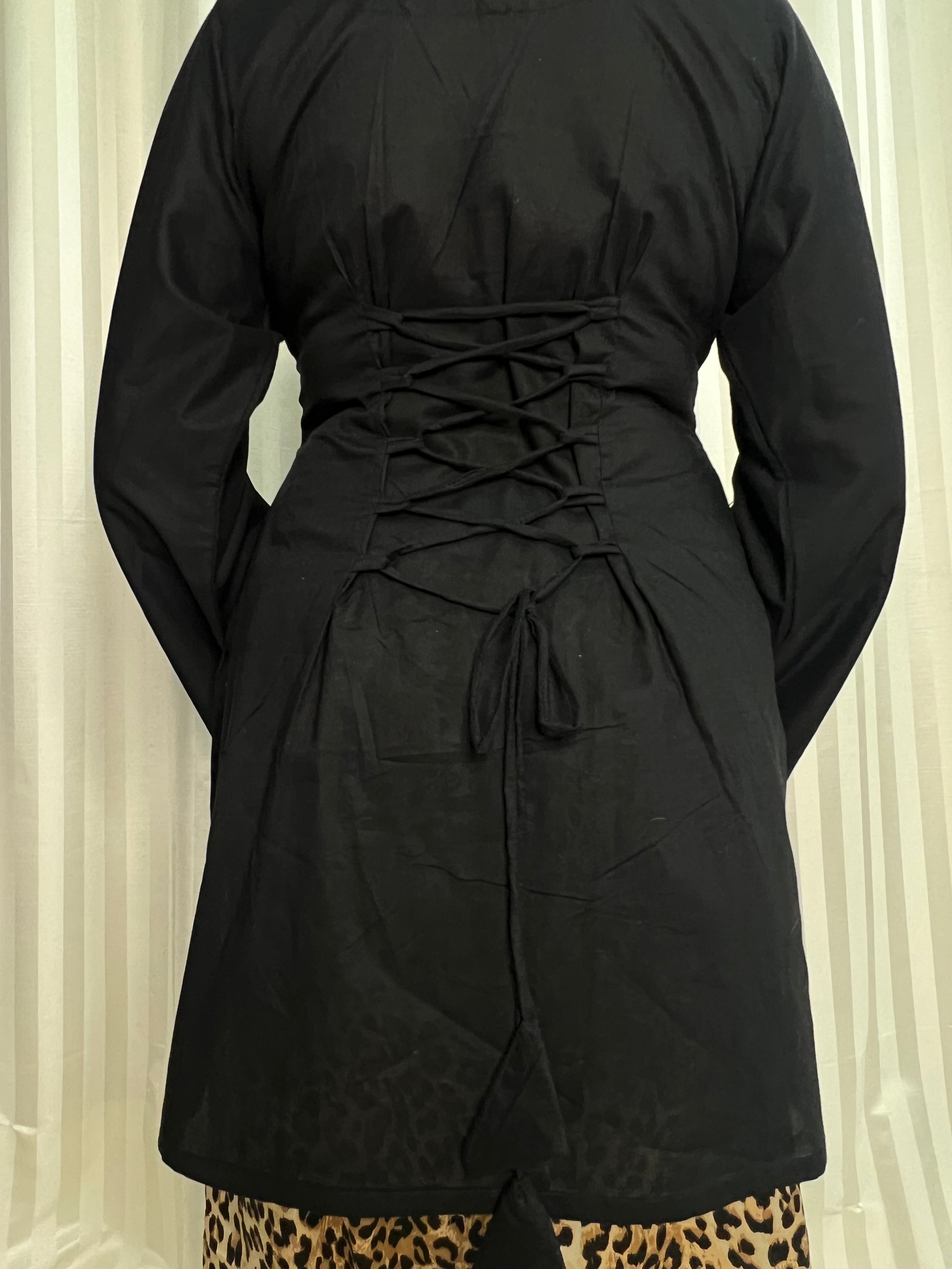 Aaliya Black Lace Kurta with Leopard Print Palazzo Set