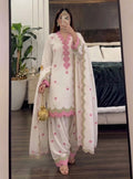 Kiara Blush Heart Scallop Embroidered Suit Set