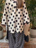 Inaya Polka Dot Kurta with Printed Palazzo Set