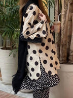 Inaya Polka Dot Kurta with Printed Palazzo Set