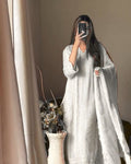 Pihu White Embroidered Top Palazzo Set