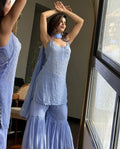 Kavya Blue Chikankari Gharara Set