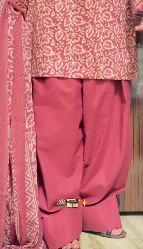 Samaira Pink Floral Farshi Salwar Suit Set