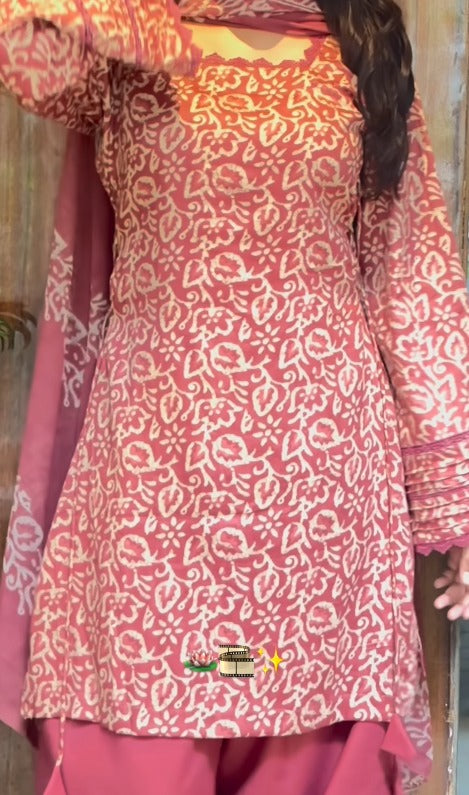 Samaira Pink Floral Farshi Salwar Suit Set